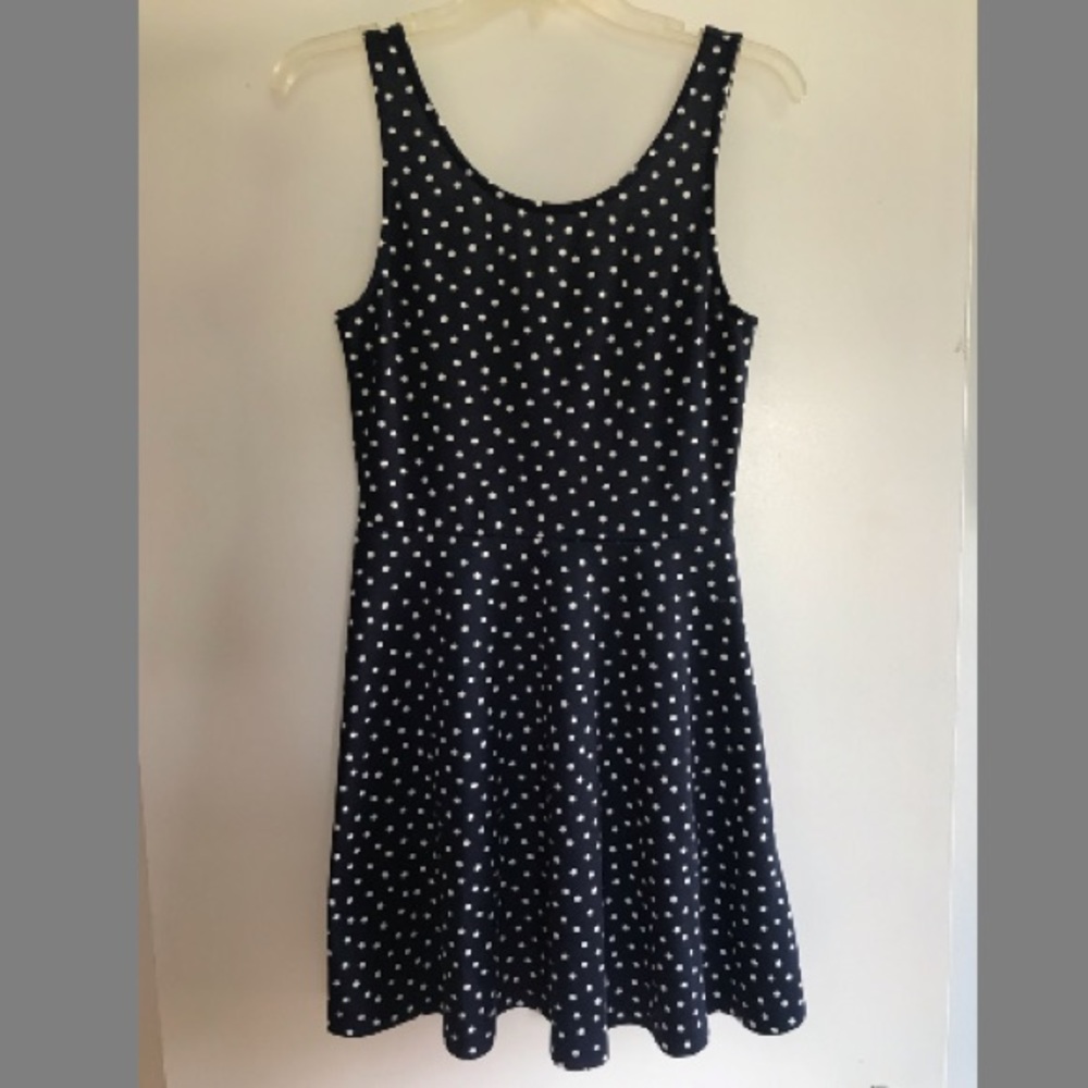 Navy Blue Polka Dot Dress